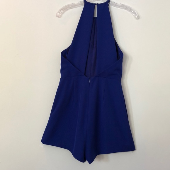 Guilty Pleasure Cobalt Blue Halter Top Romper - Picture 3 of 4